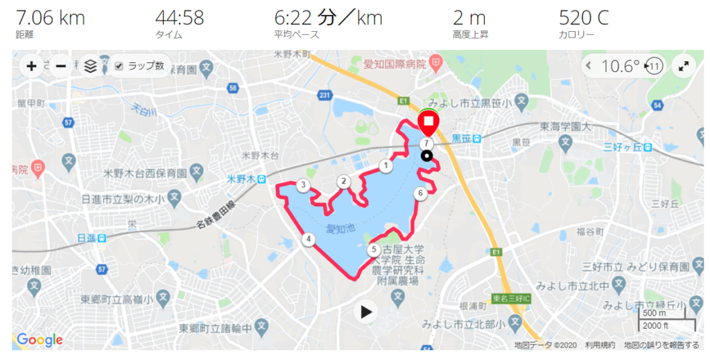 愛知池 GarminConnect